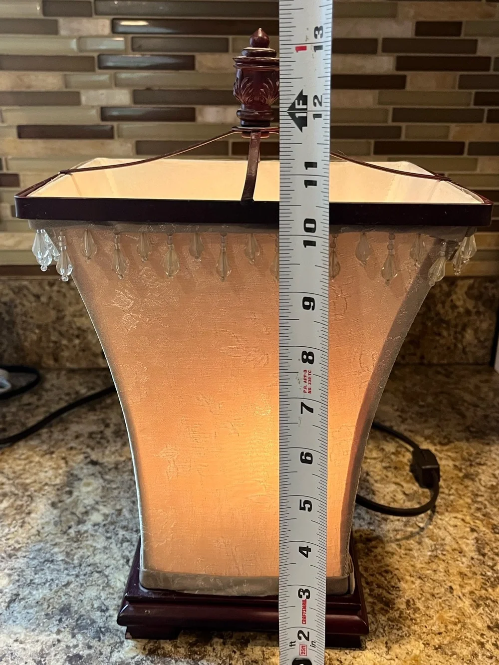 Elegant Cream Accent Table Lamp with Beaded Trim